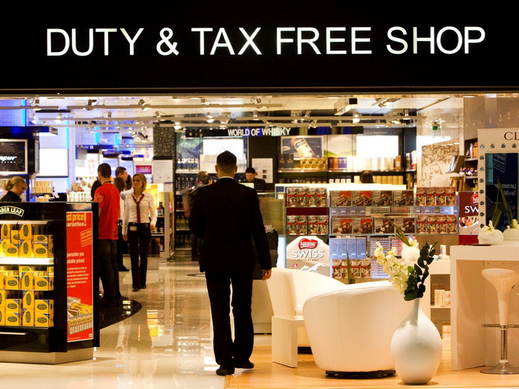 Passengers shop in the Duty and tax free Shop